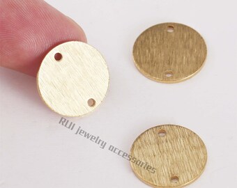 10pcs Raw Brass Round Charm, Round Disc Charms, Earring Findings, Jewelry Making, Diy Material, Jewelry Supplies
