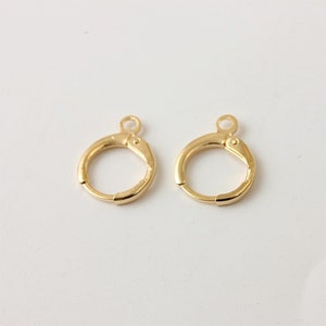 10pcs/50pcs Real Gold Plated Round Leverback Ear Wires,French Clip Earrings,Ear Hook,Minimalist,Earrings Attachment