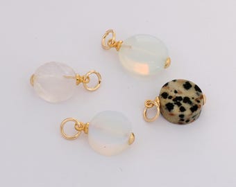 18k Gold Filled Edelstein Bead Charms Naturstein Anhänger für DIY Ohrringe / Halsketten Armband Schmuckherstellung
