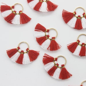 2pcs/10pcs Small Fan Shape Tassels，fan tassels，Cotton Tassels， Charm for Jewelry Tiny Mini Tassels Pendant Wholesale