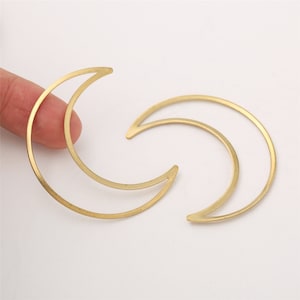 10pcs Raw Brass Moon Charms ,Jewelry Supplies , Earring Findings, Jewelry Making, Diy Material, Jewelry Supplies