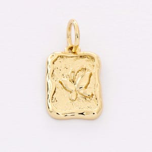 Real 18k Shiny Gold Butterfly Charms, Butterfly Pendant, Dainty Charms, Necklace Charm, Bracelet Charms, Gold Plated Findings