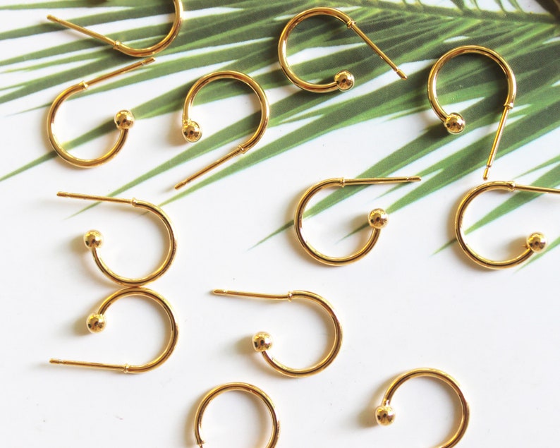 10PCS 18K Nickel Free Quality Real Gold Plated Brass Earring Etsy