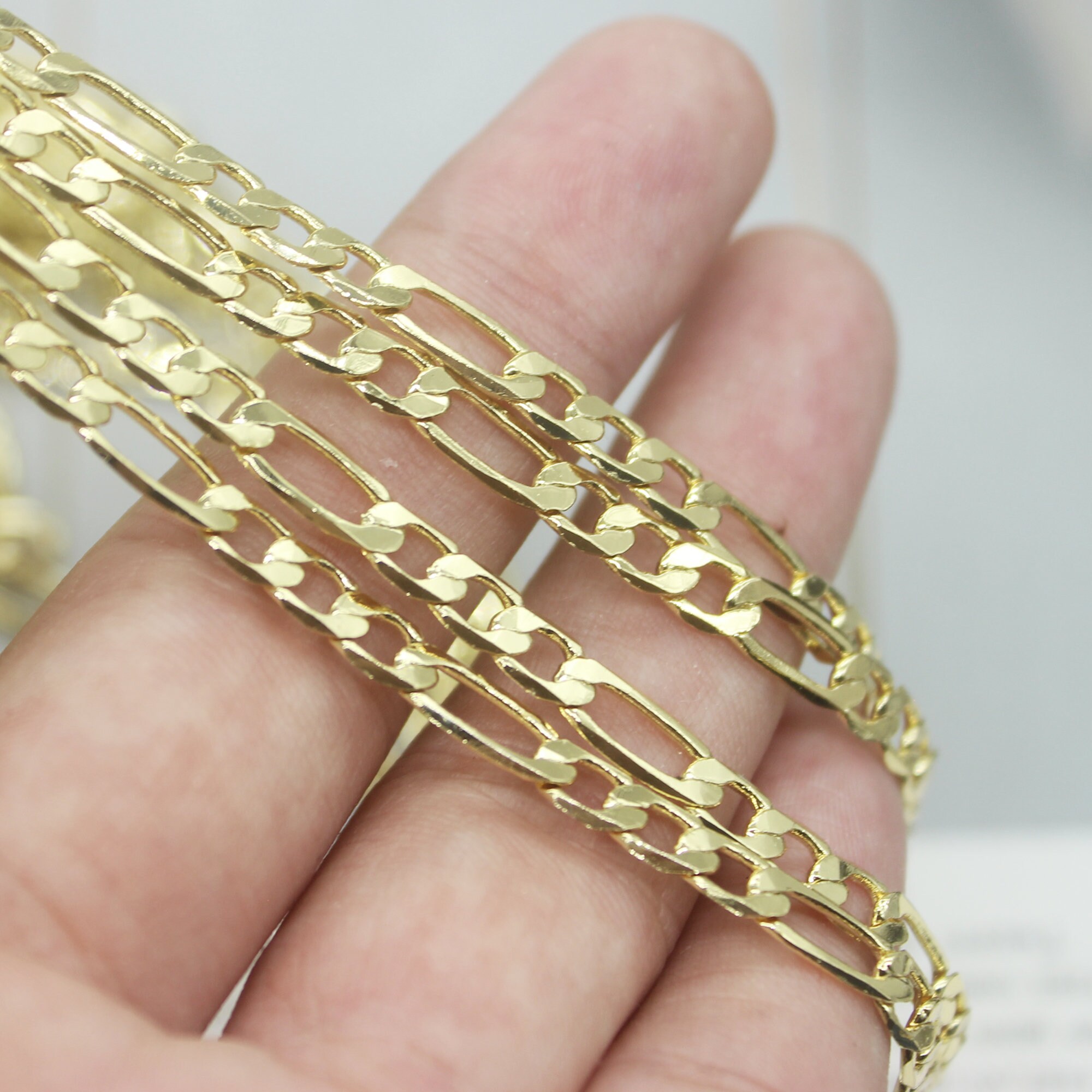 50 Pezzi 18 24 30 Pollici Rolo Collana 14K Oro Colore Argento Placcato Bronzo Rame Rolo Catena Per La Creazione Di Gioielli Da Donna - Foto 9