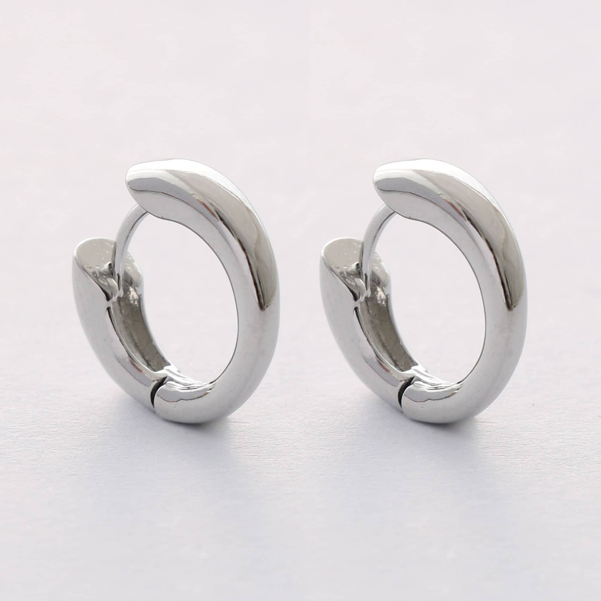 Boucles D'oreilles Dormeuses Rondes - Argent Plaqué Or Rose - Zircon AAA Transparent - 6 Mm