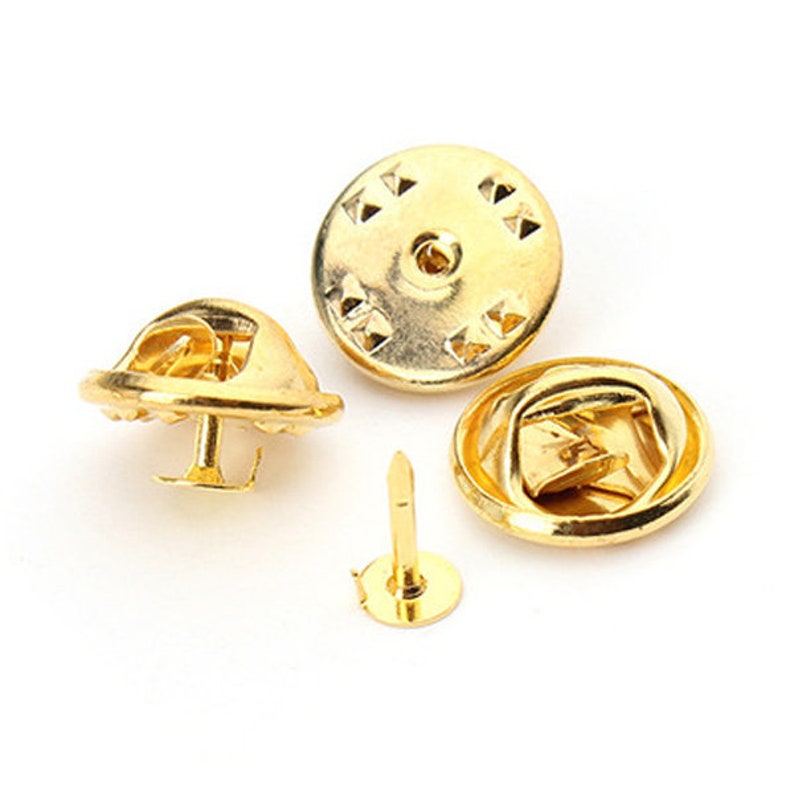 50PCS. Lapel Pins Round Tie Tack Pin Bezel Blank Pin Back Etsy