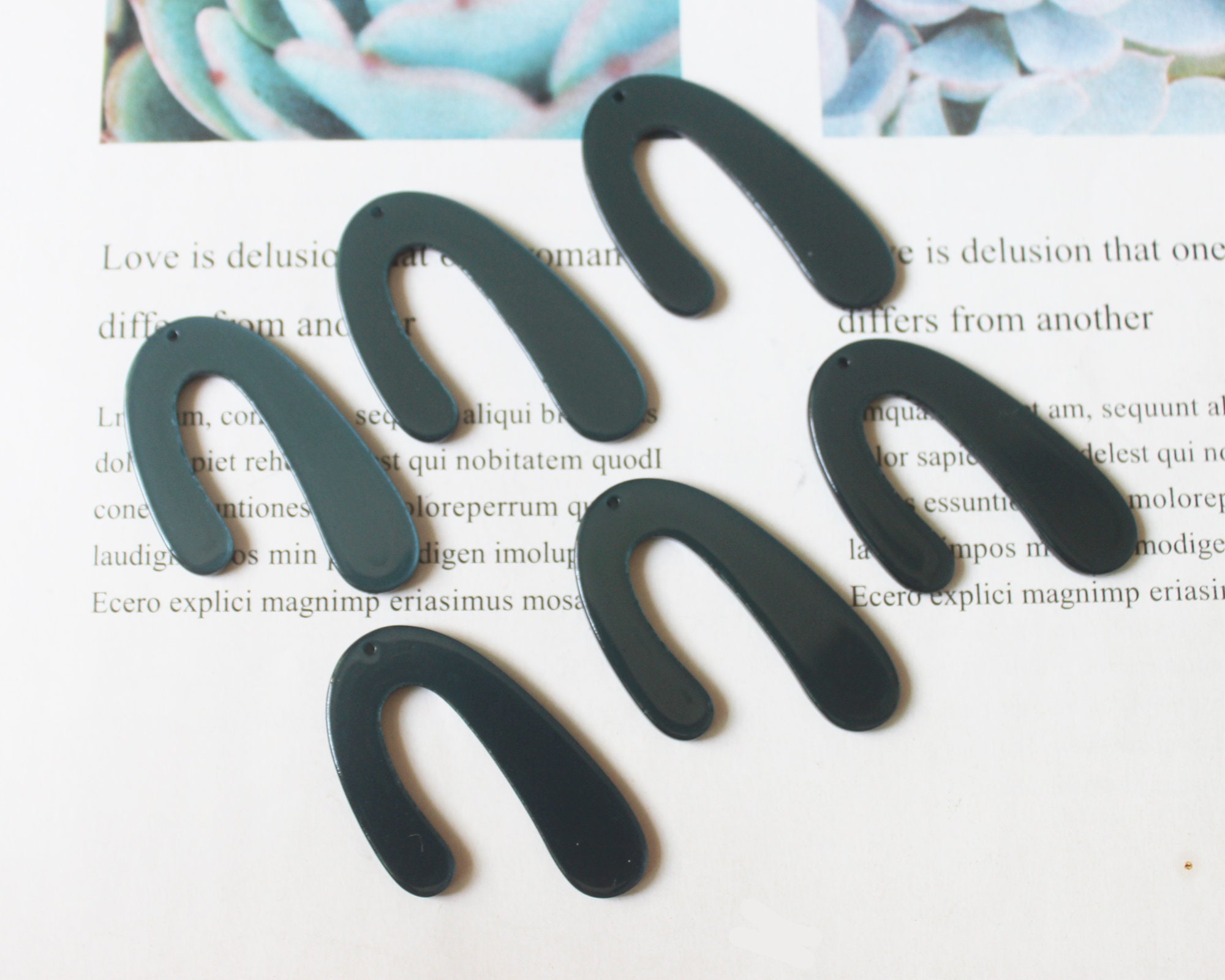 10pcs U Shape Charms Geometric Cellulose Acetate Colorful Etsy Ireland