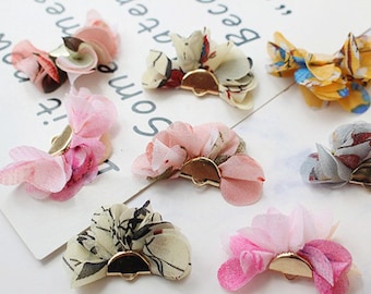 Colorful Chiffon Semicircle Fan Shape Gold Plated Pendant Jewelry Crafts Design Colorful Chiffon Semicircle Fan Shape Gold Plated Pendant Jewelry Crafts Design