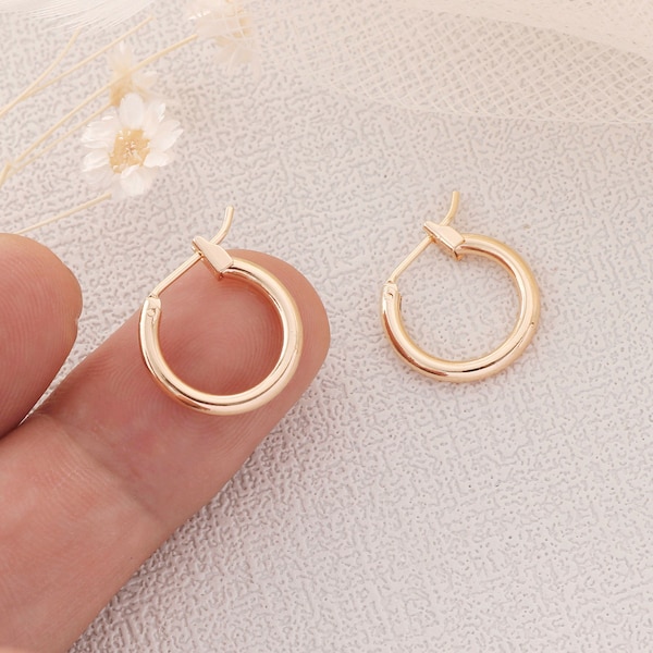 10pcs Real Gold Plated Wine Glass Charm Hoops, Circle Ear Hoop, Wine Charm Rings Earring Hoops, Wine Glass Charm Rings, Beading Hoops