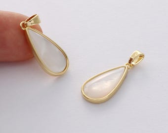 4PCS Real Gold Plated Teardrop Shell Charm,Shell Drop, Shell Pendant, Jewelry Making Material, Quality Crafts Supplies, Earrings diy