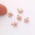 Gold Plated Flower Charm,Zircon Flower Pendant,Tiny cz Pave Flower, wholesale prices