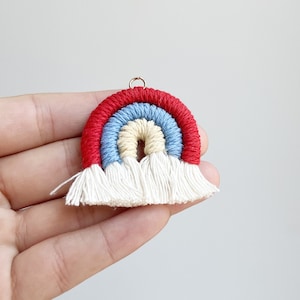 2PCS Rainbow Tassel, Cotton Tassels, Tassel for Keychain, Earring Jewelry Making Materials