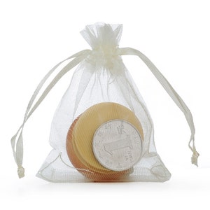 100PCS Beige Organza Borse Pura Tessuto Favorire Borse, Per Matrimoni Favori, Drawstring Gioielli Pouch- Scegli Il Tuo Colore Combo