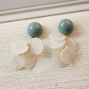 10PCS Natural Capiz Shells Charm, Round/ Teardrop Mirror Shell Pendant , Disc Round Pendant Beads