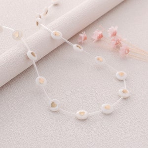 6PCS Natural Seashell Charm, Heart Shape Shell Bead, Gold Stamp Bead