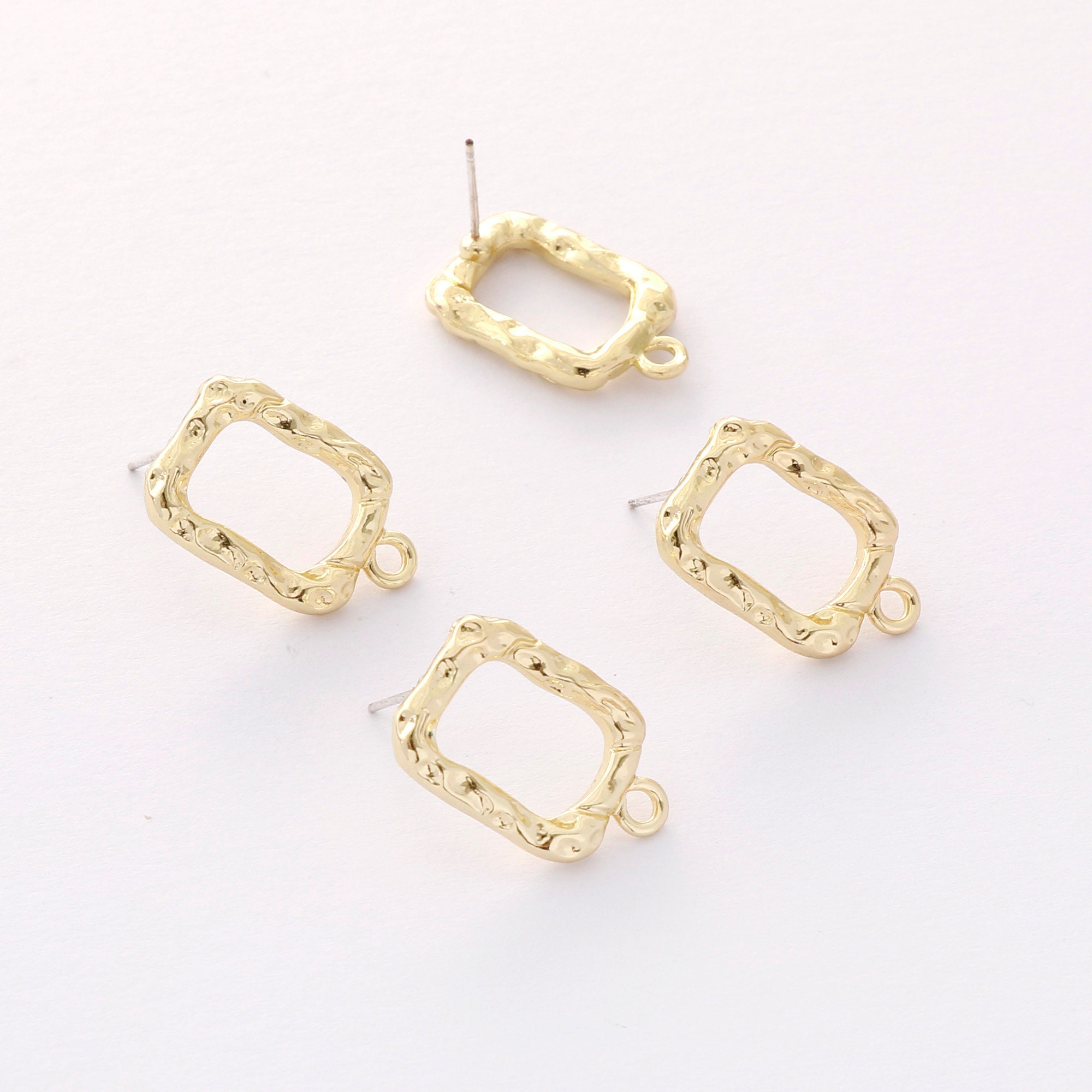 10pcs Alloy Rectangle Earrings, Rectangle Earring Post, Ear Wire - Etsy