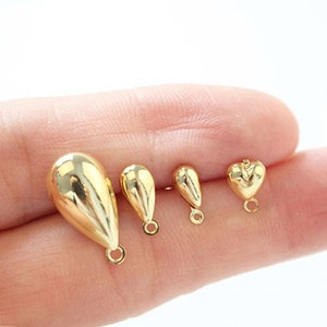 Echte 18K Vergoldete Herzform / Tropfenohrringe, Liebesherzohrringe, Minimalistisch, Ohrring mit Schlaufe, Suche, Ohrring diy