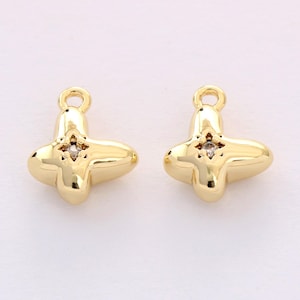 Real 14k Shiny Gold Butterfly Charms, Butterfly Pendant, Dainty Charms, Necklace Charm, Bracelet Charms, Gold Plated Findings