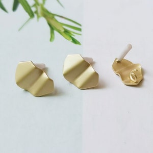 10PC Matt Gold Oval Earring Ear Stud Metal Earrings Earring Accessories Designer Jewelry Making