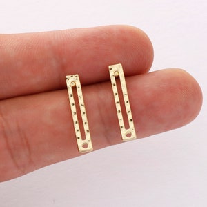 10PC Gold Plated Long Bar Earring Stick Ear Stud Statement Metal Earrings Earring Accessories Designer Jewelry Making