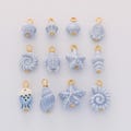 Oyster Shape Ceramic Beads Charm,Glazed Ceramic Scallop Pendant,Porcelain Beads,Pottery Beads, Ocean Series Pendant for Necklace Jewelry