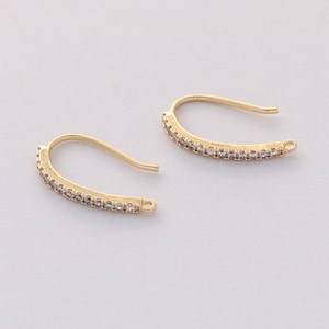 10 Stück Echt Gold Überzogene Messing Ohrdraht Zirkon Pave Kriegs Haken Baumeln Ohrring Haken Ball Französisch Haken Ohr Brisuren Ohrringe Zubehör Komponenten