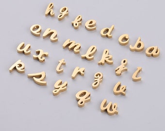 5PCS Stainless Steel letter charm,Gold Initial Charm,Vermeil Letter Pendant,Gold Initial Charms,A-Z (gold/rose gold/silver)