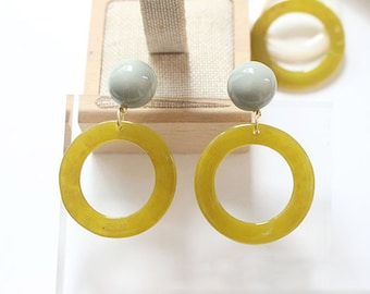 10pcs Large Round Circle Charms Geometric Cellulose Acetate Colorful Charm Jewelry Charm Diy Jewelry Accessories Minimalist