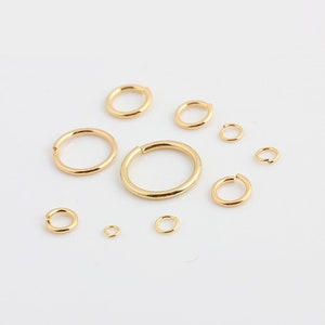 100pcs Realgold plated jump ring, 2mm/3mm/4mm/5mm/6mm/8mm/10mm high quality brass ring