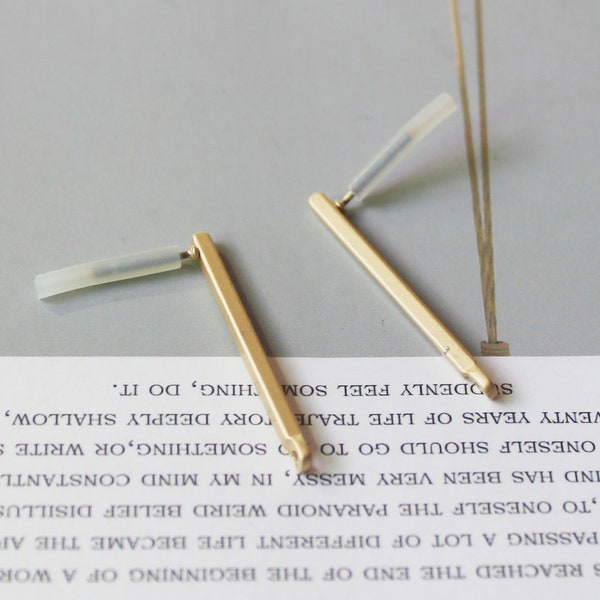 10PC Matt Gold Plated Long Bar Earring Stick Ear Stud Statement Metal Earrings Earring Accessories Designer Jewelry Making