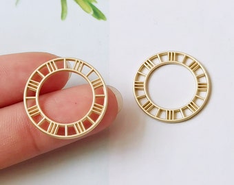 10pcs Matt Gold Plated Round Circle Charm, Alloy Charm, Jewelry Making Materials