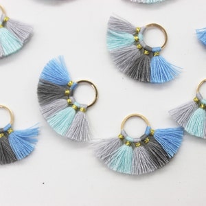2pcs/10pcs Small Fan Shape Tassels，fan tassels，Cotton Tassels， Charm for Jewelry Tiny Mini Tassels Pendant Wholesale