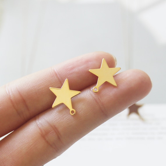 Gold plated star earrings sale
