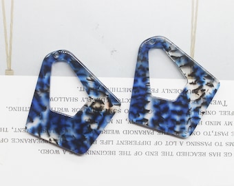 10pcs Polygon Acetate Celluloid Charm Plastic Resin Acrylic Pendant Summer earrings
