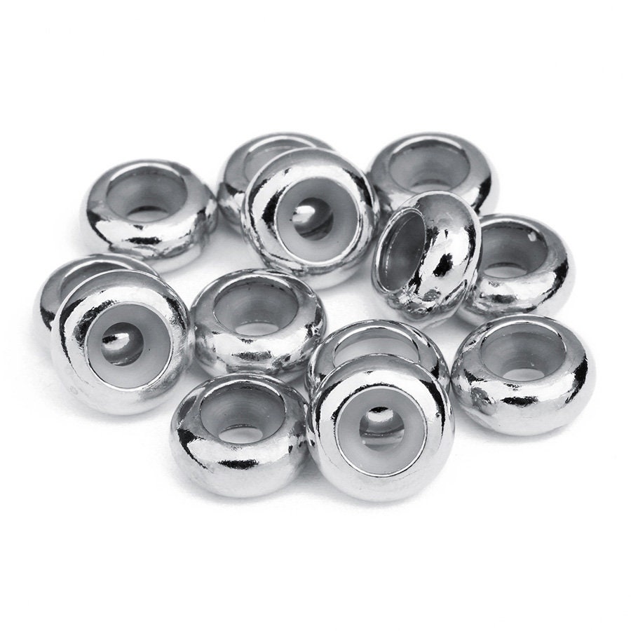 60 Stück Silikon-Slider-Perlen, 3 Größen (4/6/7 Mm), 18K Gold Platiniert – Für DIY-Schmuck, Armbänder, Ketten