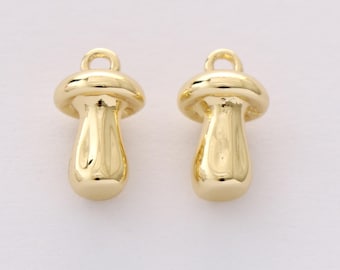 1 pz 18K oro riempito smalto fungo ciondolo fungo fascino per fai da te gioielli trovare collana braccialetto AD1736 - Italia