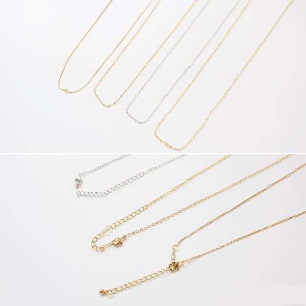 3PCS. Real Gold Plated Cable Link Chain With Lobster Clasp,Dainty Necklace,1MM Chain, Brass Cable necklace