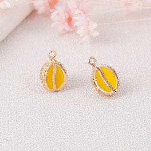 6pcs Gold Plated Enamel Durian Charm Pendant ,Fruit Charm,Enamel Charm,Garden Charm,Sweet Charm,Diy Charm,Jewelry Suppies