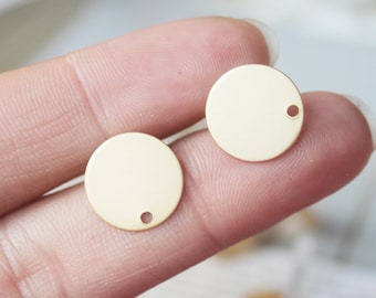 10PC Matt Gold Plated Round Circle Earring Ear Stud Statement Metal Earrings Earring Accessories Designer Jewelry Making