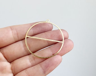 10pcs Raw Brass Circle Charm, Geometry Charms, Earring Findings, Jewelry Making, Diy Material, Jewelry Supplies