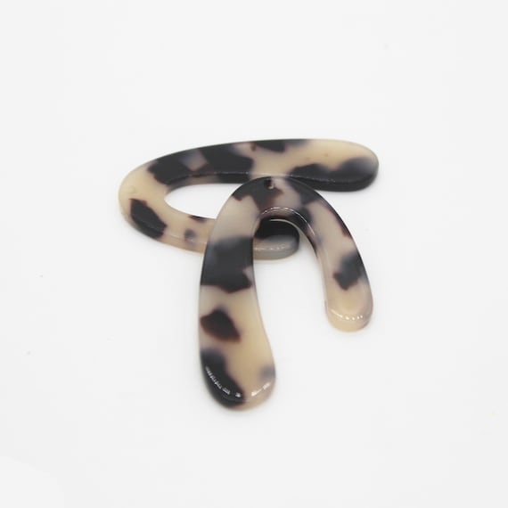 4pcs Acetate Acrylic Earring Big Size U- Shaped-Question Mark Shaped - Tortoise Shell earring charms- Earring findings jewelry supplies