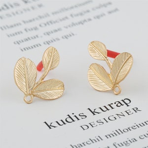 10PC Matt Gold Plated Flower Earring Flower Stud Statement Metal Earrings Earring Accessories Designer Jewelry Making image 2