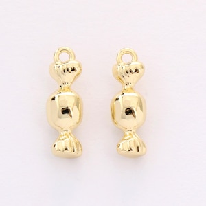 Thick Gold Color Candy Pendant, Minimalist Sweet Jewelry Charm, Candy Charm Bracelet Necklace for Necklace Earring Jewelry Making