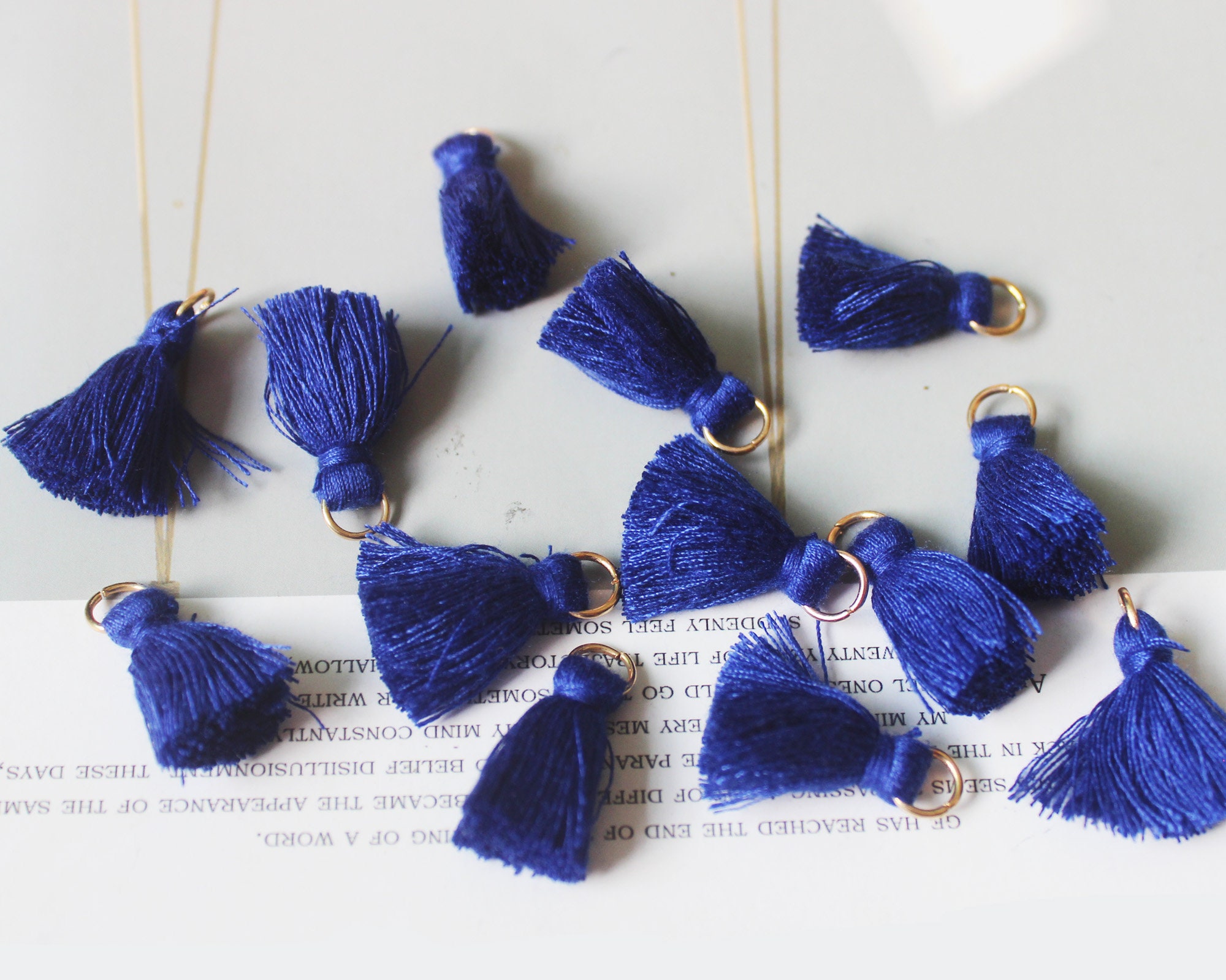 10pcs Royalblue Tassels,tiny catton  tassels,2cm cotton thread tassels,mini tassels,tassels charm for jewelry making,Wholesale tassels