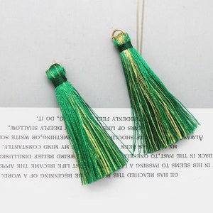 10pcs green silk tassels,tiny silk tassels,4.5cm silky thread tassels,mini tassels,tassels charm for jewelry making,Wholesale tassels