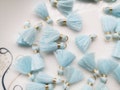10pcs mint cotton tassels,2cm mini tassels,tiny cotton thread tassels,tassels charm for jewelry making,Wholesale tassels