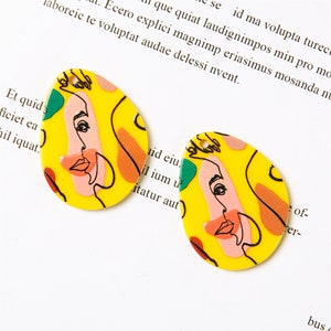 6pcs Cartoons Motivo Charms Geometric Cellulose Acetato Fascino Gioielli Fascino Fai da parte gioielli Accessori minimalista