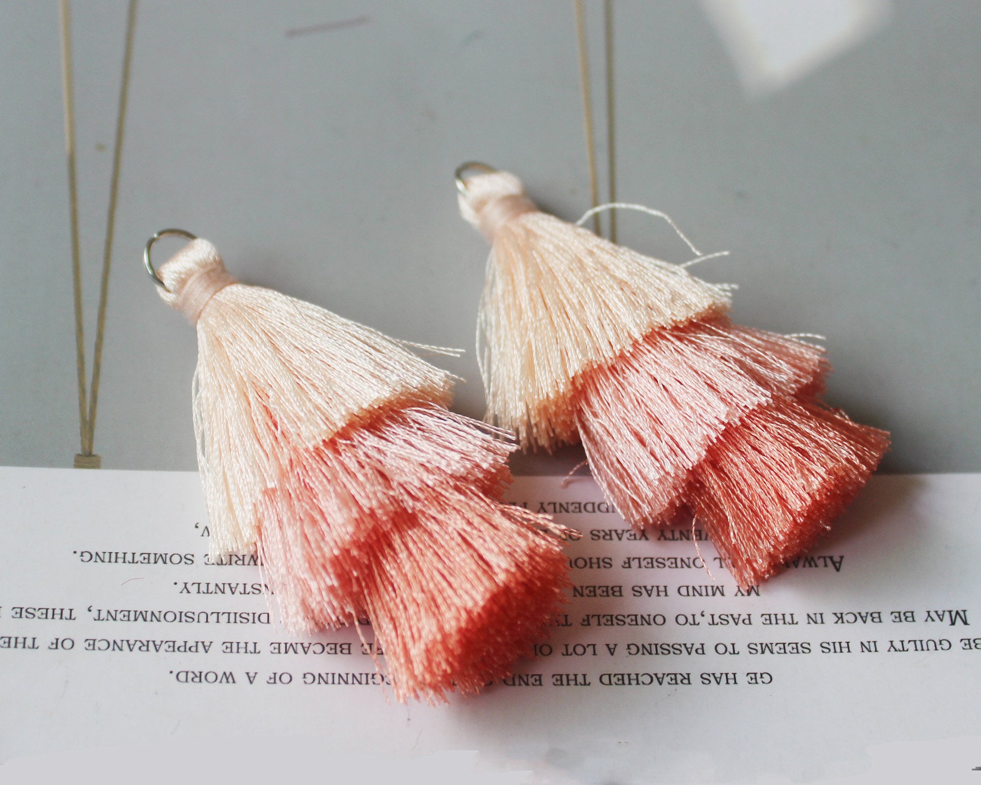 2pcs Stacked Tassels Silky Tassels Silk Thread Tassels Etsy