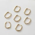 2pcs Real Gold Plated Rectangle Hoops, Rectangle Ear Hoop, Rings Earring Hoops, Charm Rings, Hoops
