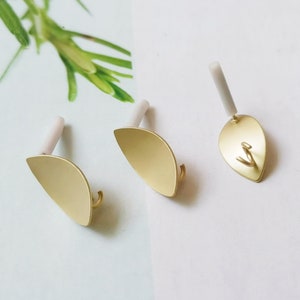 10PC Matt Gold Oval Earring Ear Stud Metal Earrings Earring Accessories Designer Jewelry Making